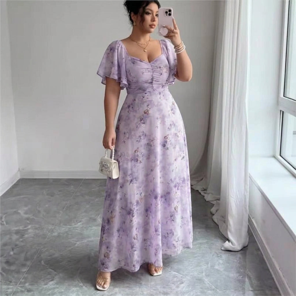 Robe Femme Moulante à Manches Volantées