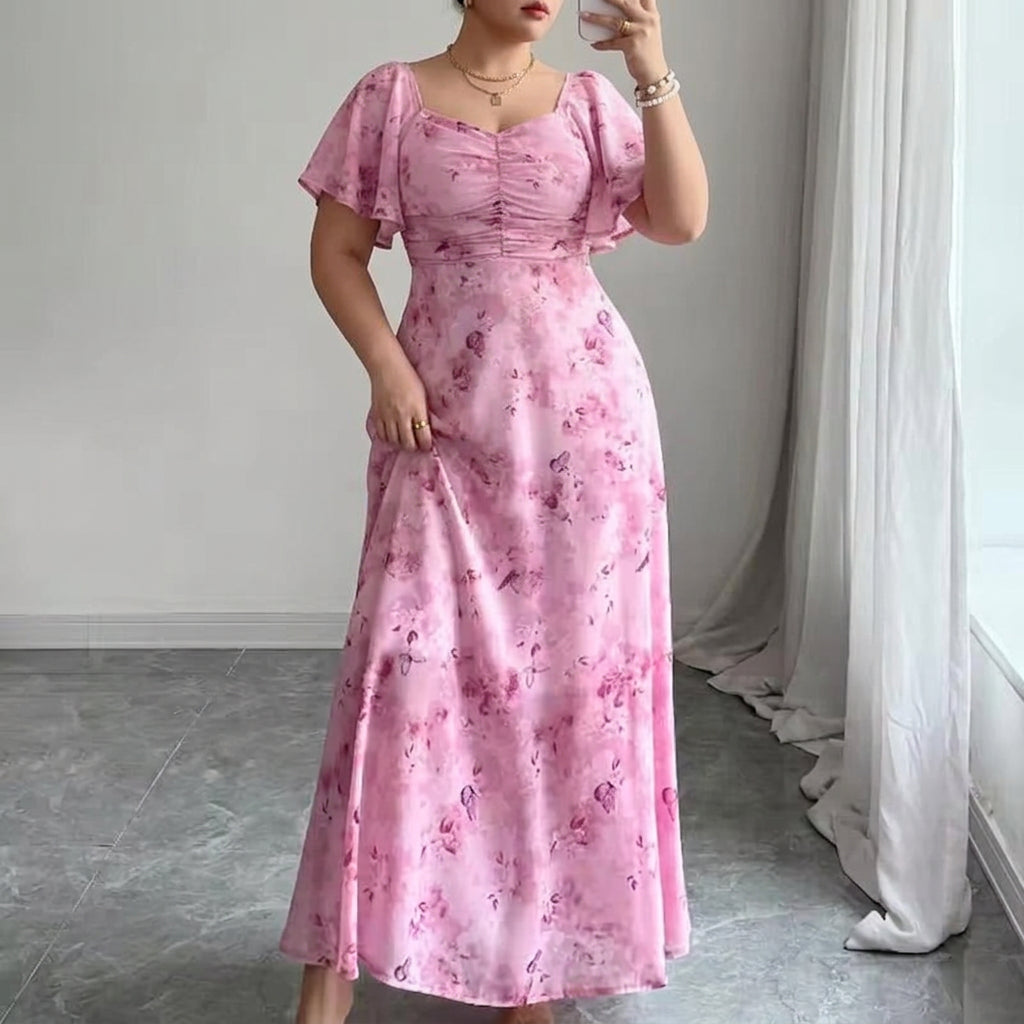 Robe Femme Moulante à Manches Volantées