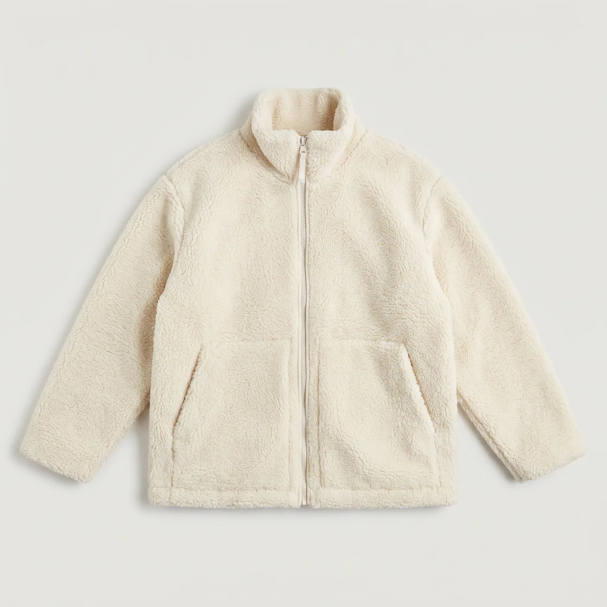 Oversized teddy fleece jacket