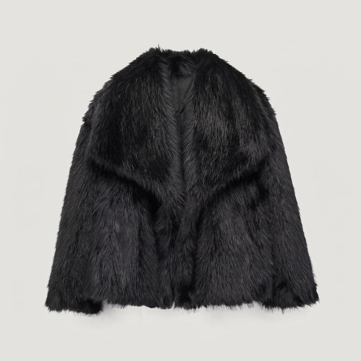 Oversized faux fur jas