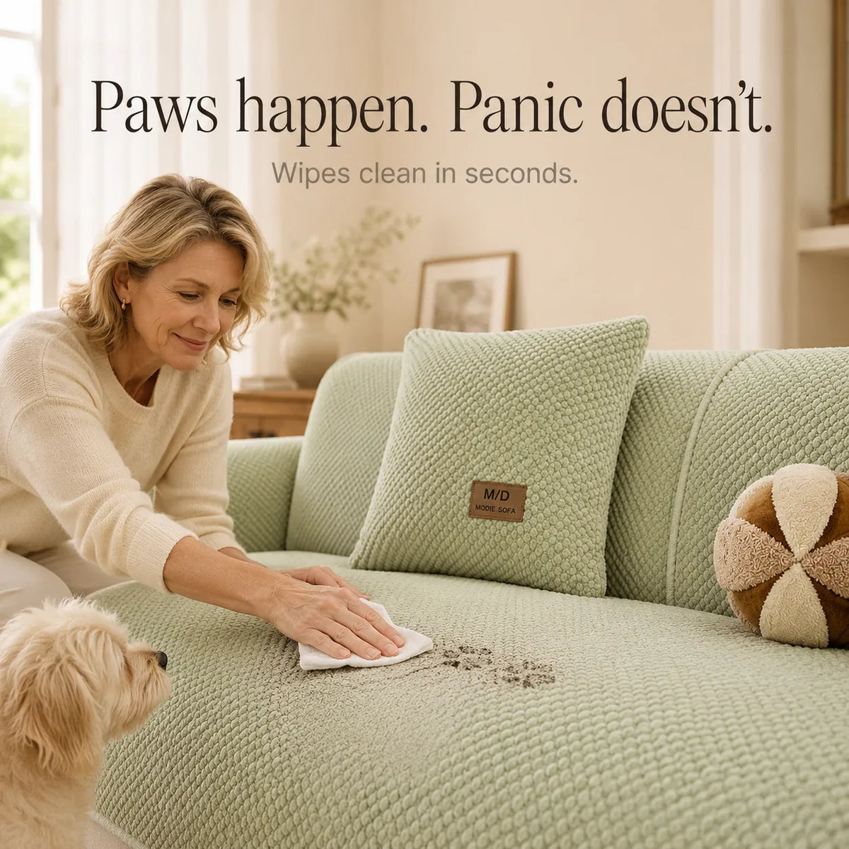 Housse de Canapé Antidérapante pour Animaux - Protection Peluche Douce