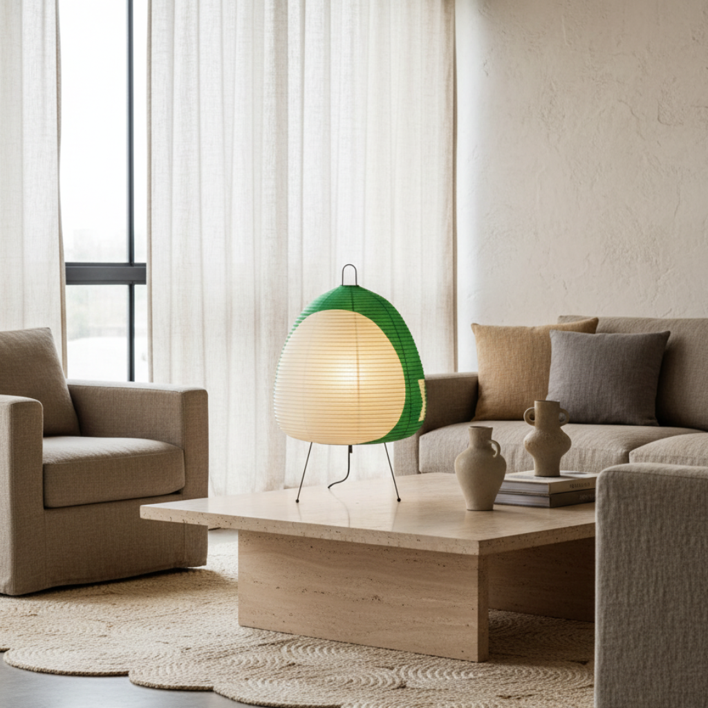 Lampe de Table et Lampadaire en Papier de Riz Wabi-Sabi Japonais