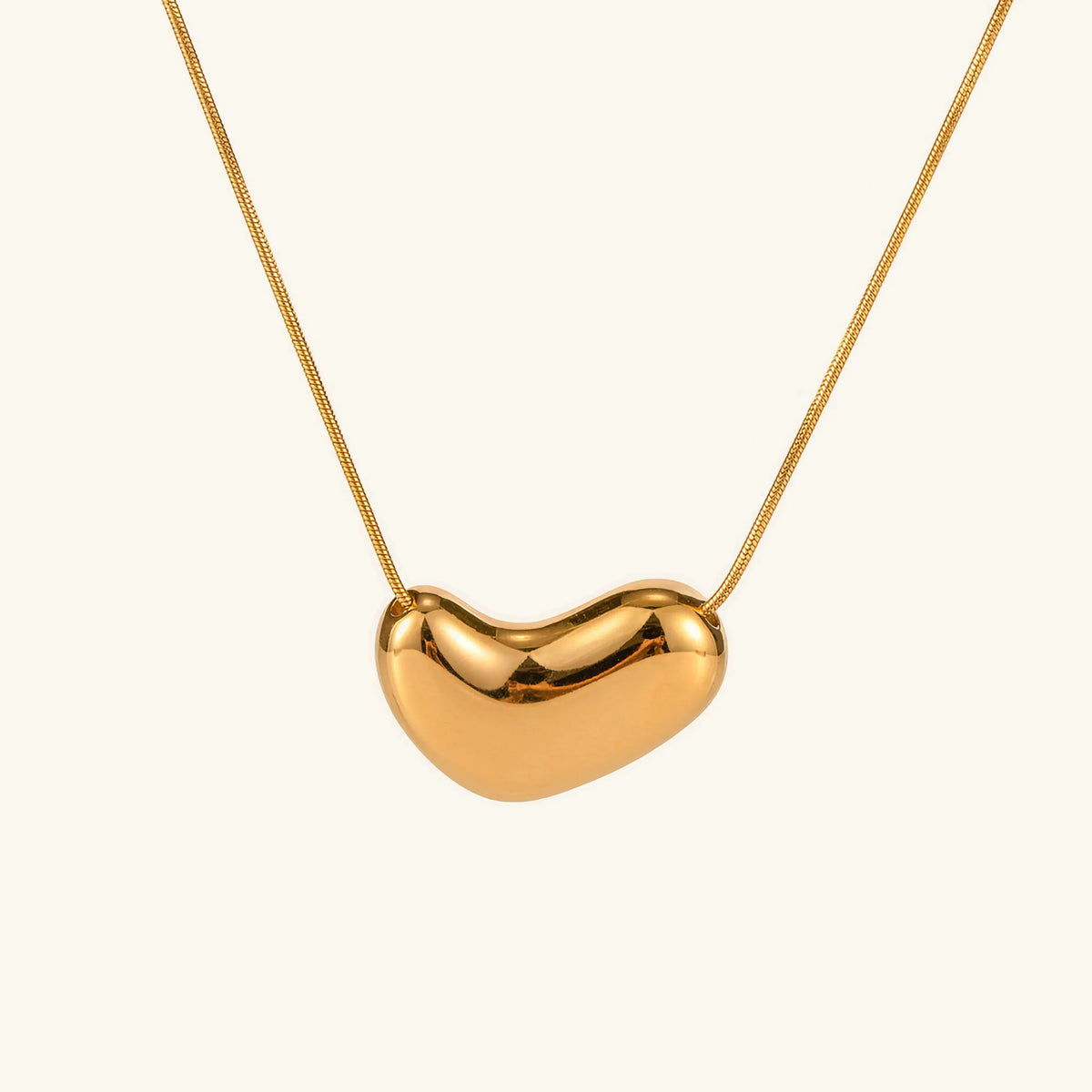 Collier Pendentif Cœur Femme Plaqué Or en Acier Inoxydable