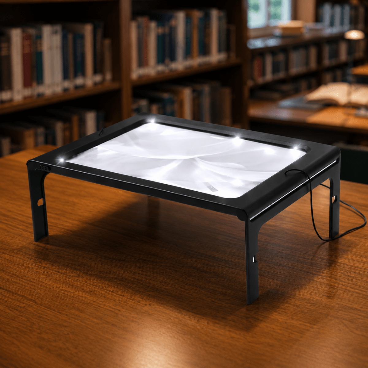 Hands-Free Reading Magnifier – Durable Plastic with 3x Magnification and LED Light for DIY Projects or Reading
