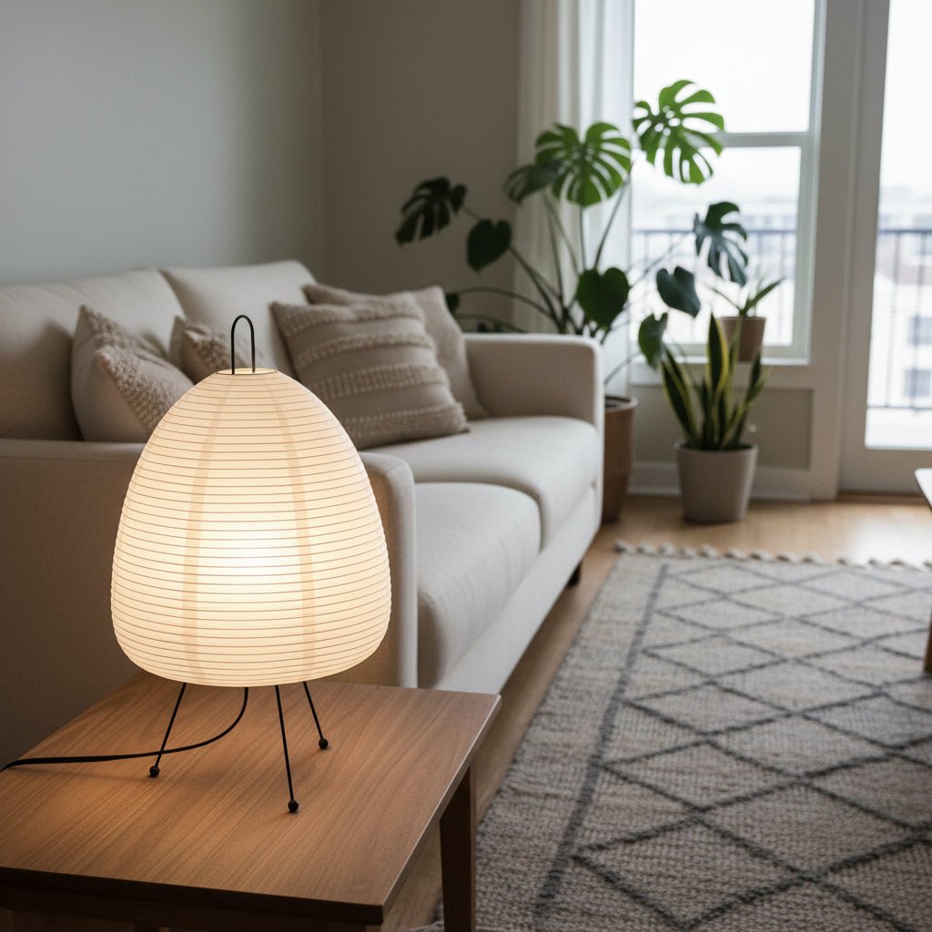 Lumirice - Elegante Tischlampe Aus Reispapier Im Japanischen Design, LED Tischleuchte Für Sanfte Beleuchtung 2
