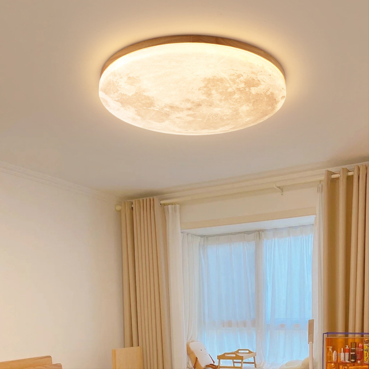 Plafonnier Lune LED - Luminaire Design Effet Clair de Lune