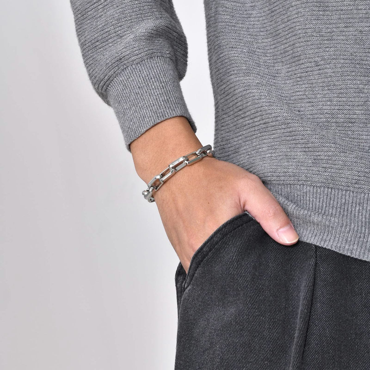 Bracelet Homme Chaîne en Acier Inoxydable