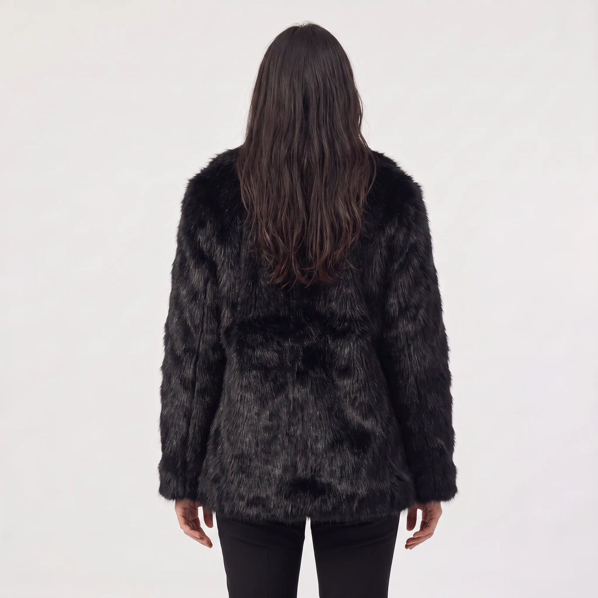 Oversized faux fur jas