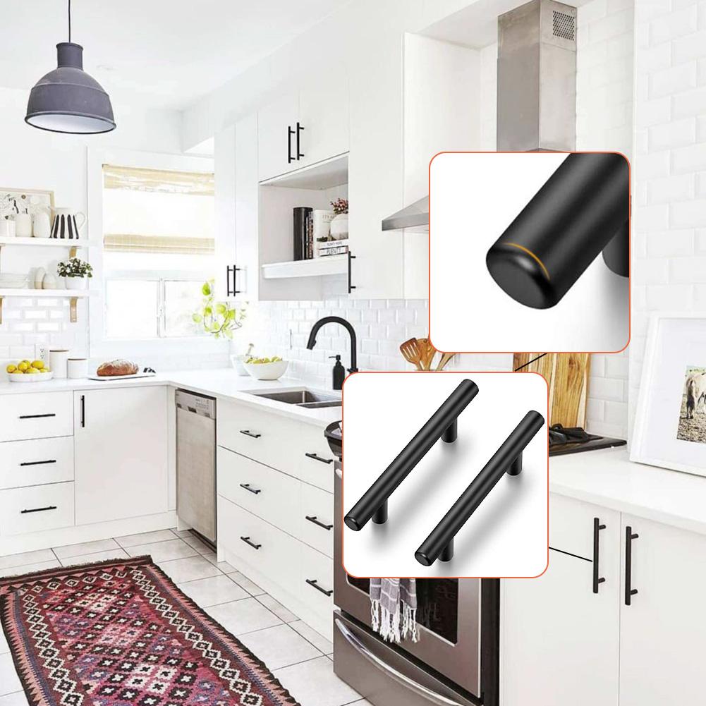 Tiradores de cocina de acero inoxidable negro: diseño moderno para armarios domésticos