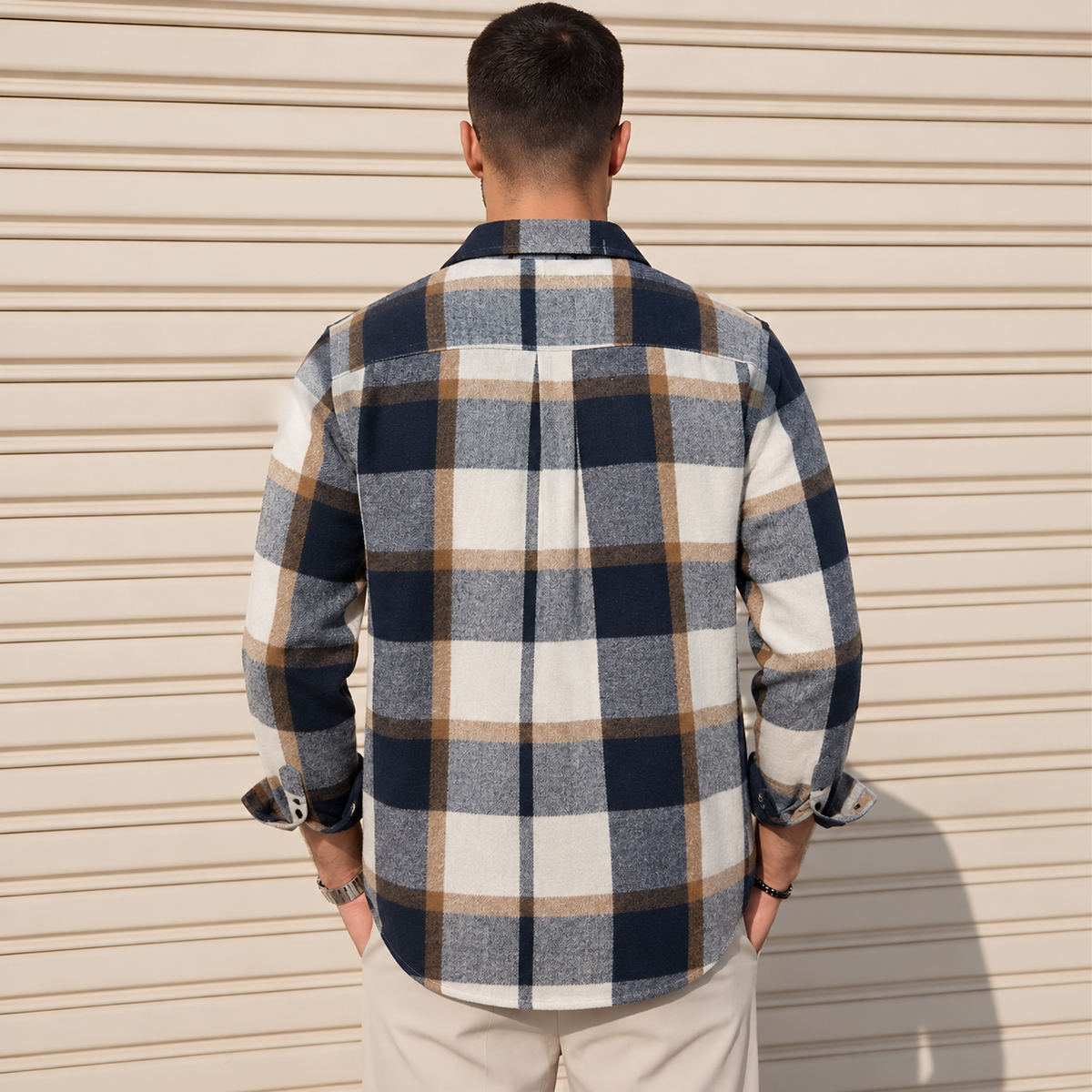 Chemise Homme Flanelle Écossaise à Manches Longues Boutonnée