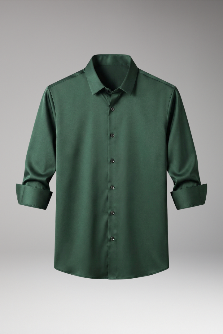 Chemise Homme Coupe Slim Manches Longues, Patte Boutonnée et Col Classique