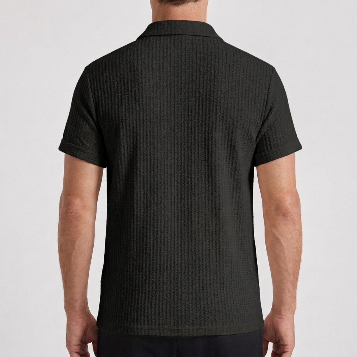 men's textured knit polo shirt