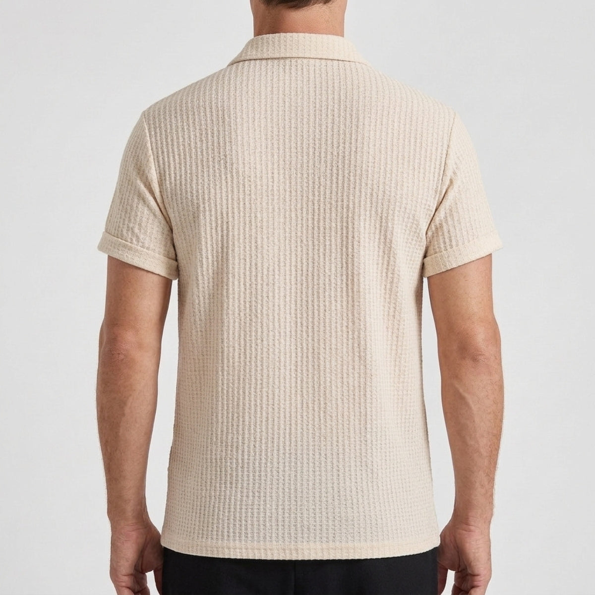 men's textured knit polo shirt