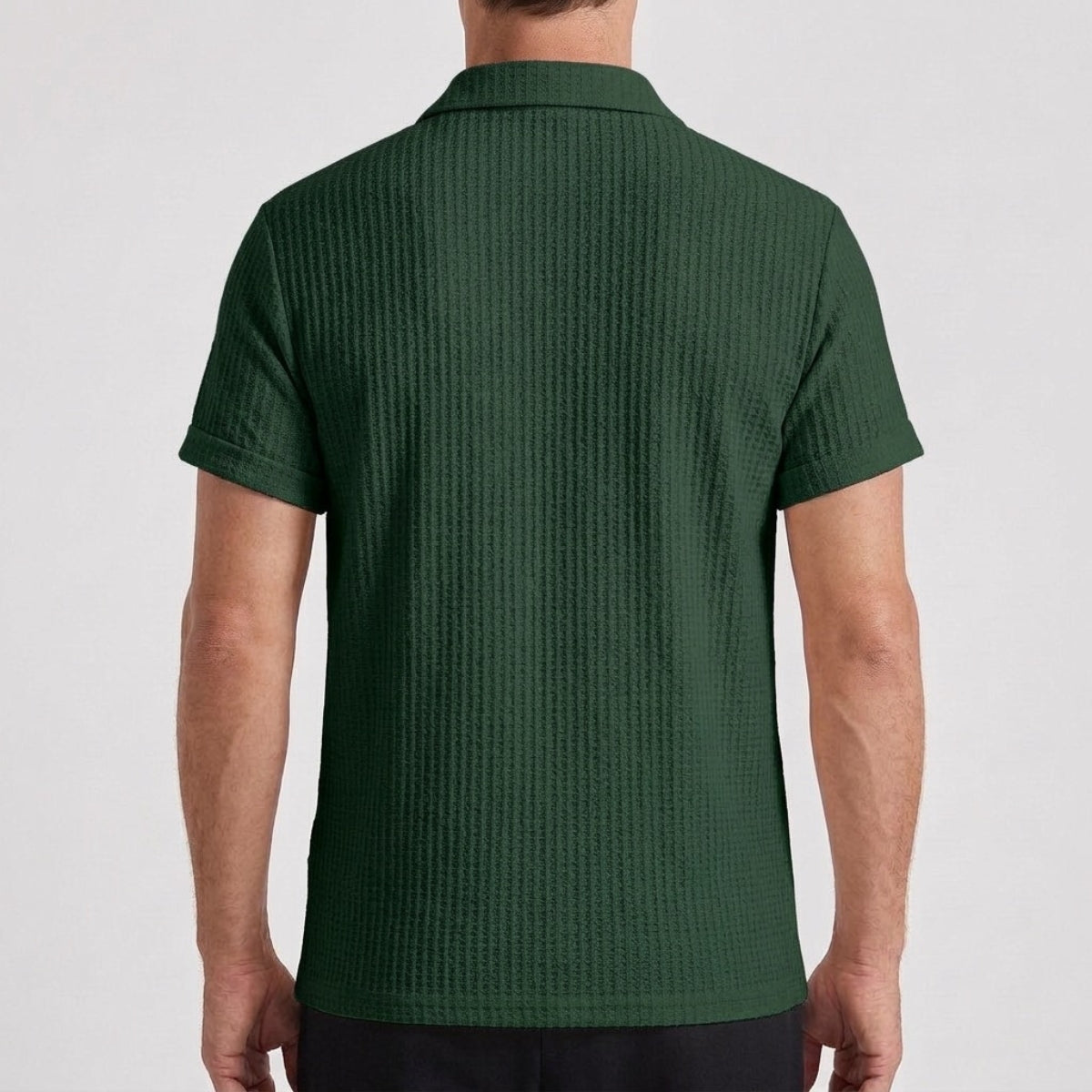 men's textured knit polo shirt