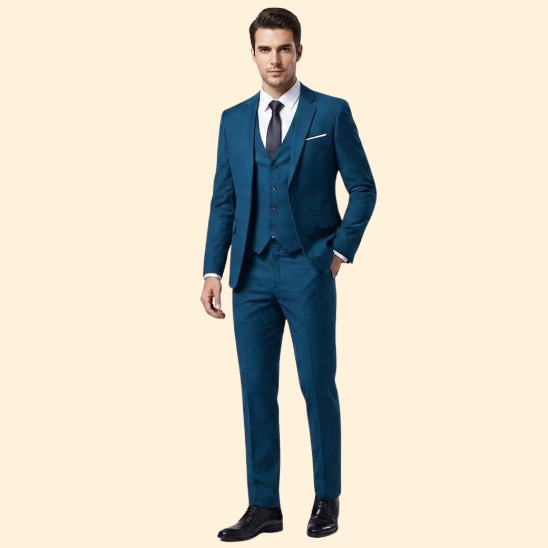 Costume Homme Trois Pièces – Veste, Gilet et Pantalon Coordonnés