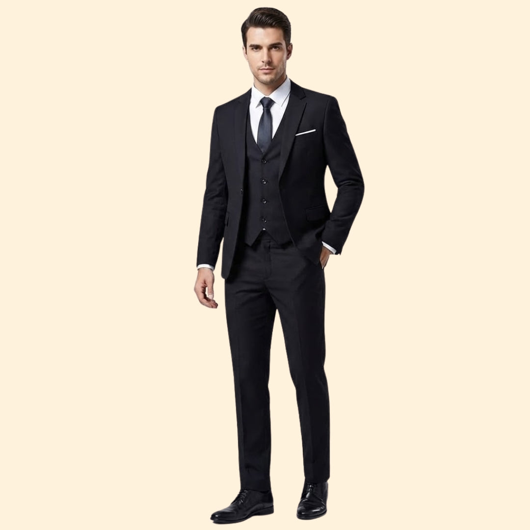 Costume Homme Trois Pièces – Veste, Gilet et Pantalon Coordonnés