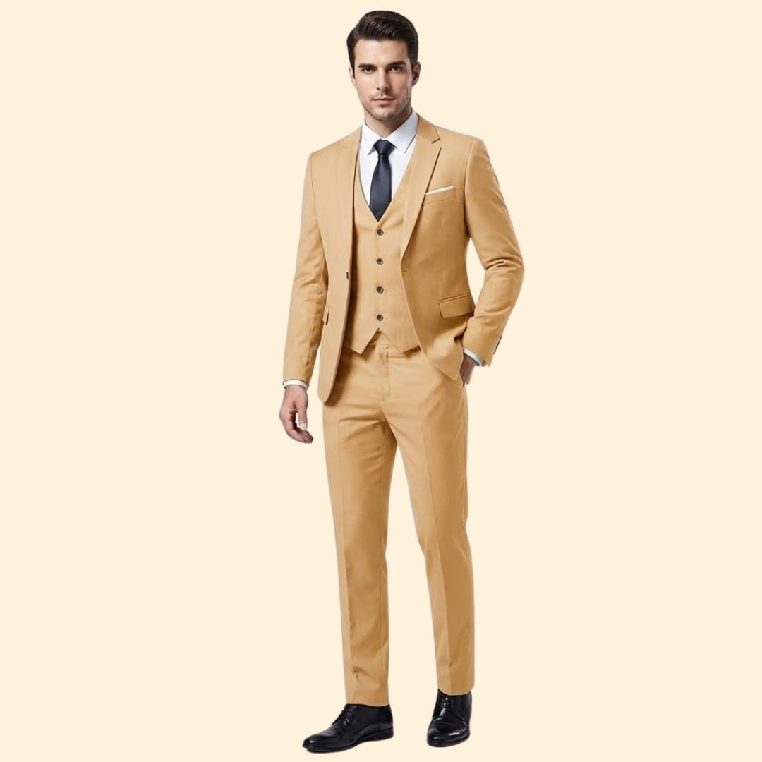 Costume Homme Trois Pièces – Veste, Gilet et Pantalon Coordonnés