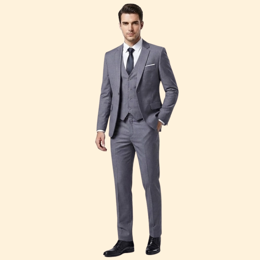 Costume Homme Trois Pièces – Veste, Gilet et Pantalon Coordonnés
