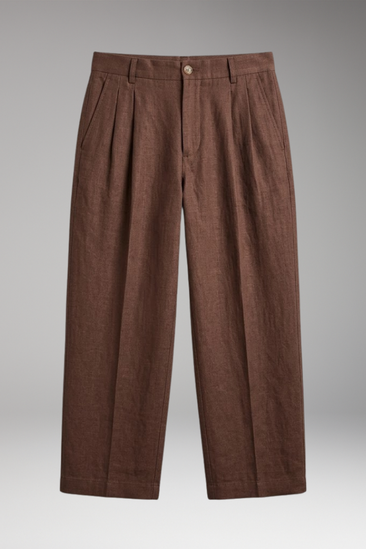 Pantalon Homme Large en Lin, Coupe Ample et Respirante