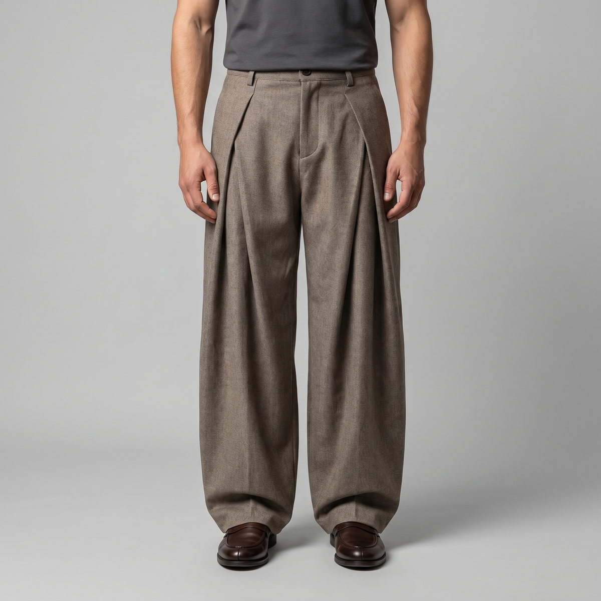 Pantalon Homme Tailleur Jambe Large à Pinces