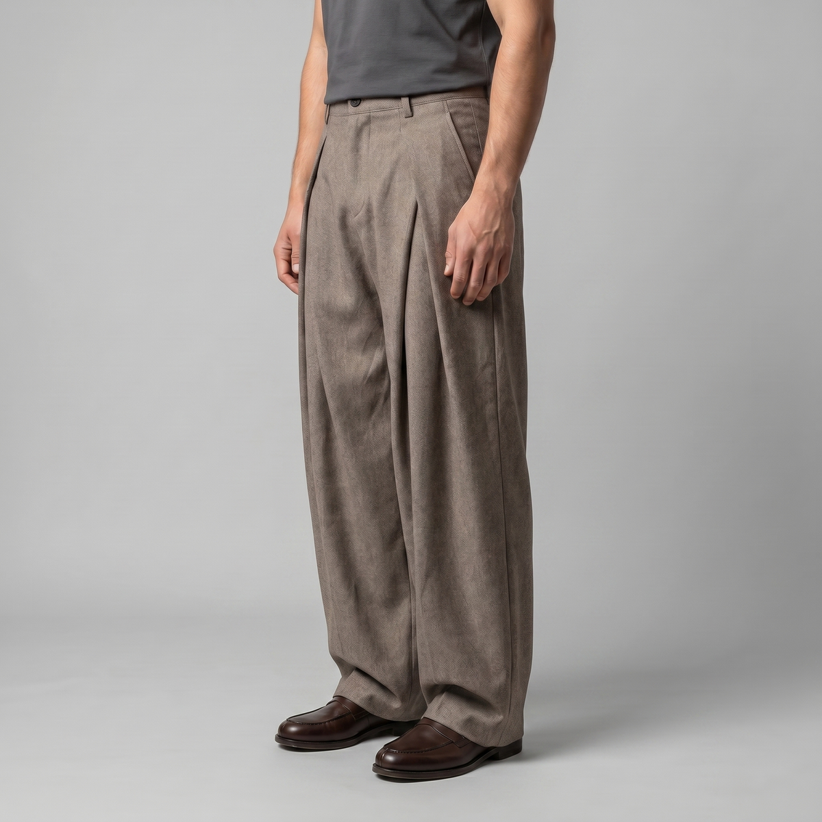 Pantalon Homme Tailleur Jambe Large à Pinces