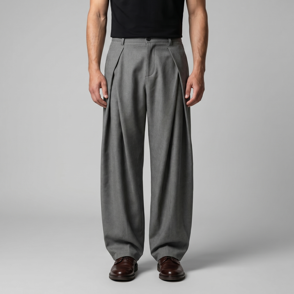 Pantalon Homme Tailleur Jambe Large à Pinces