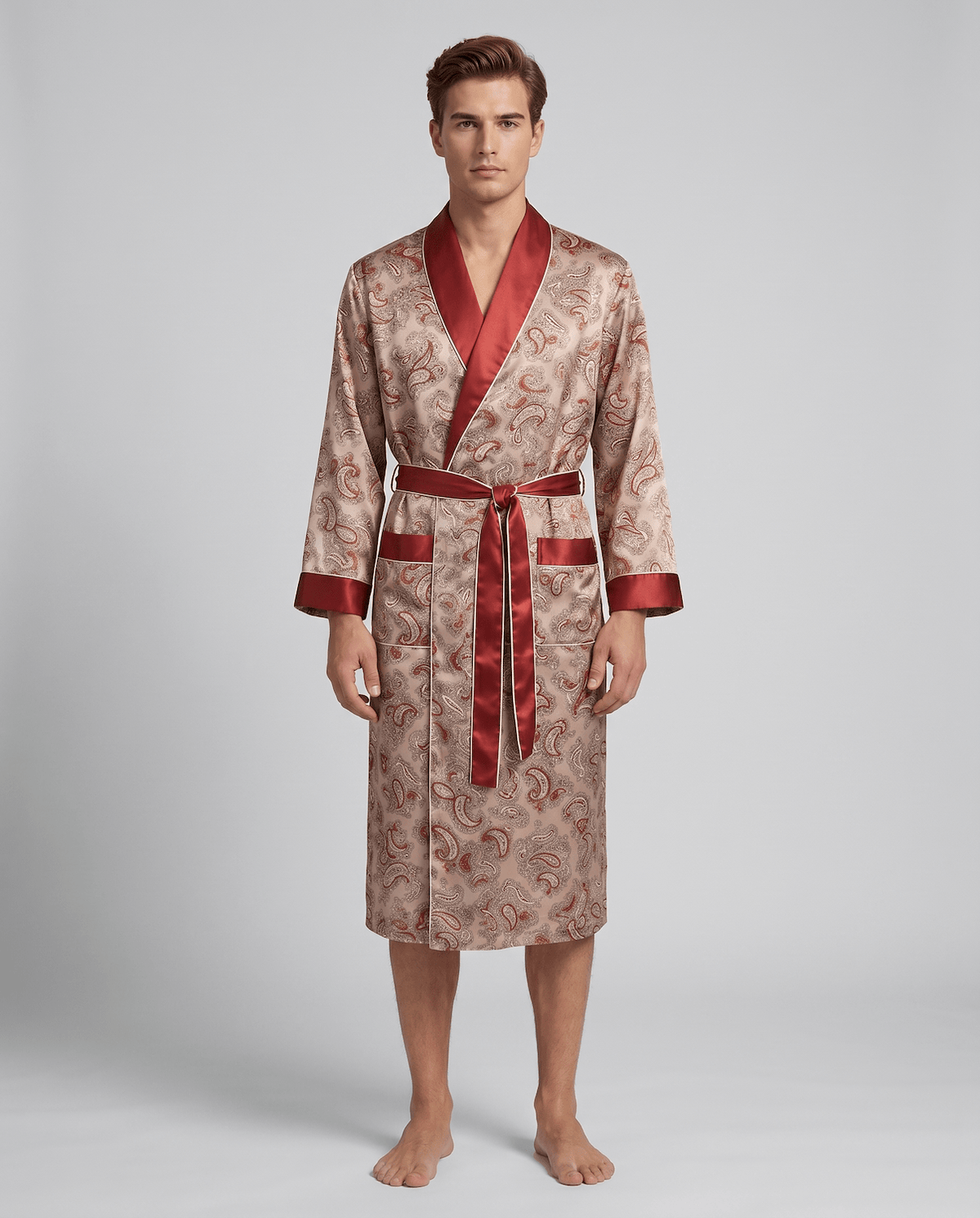 Men’s Robe – Luxurious Paisley Pattern Sleepwear