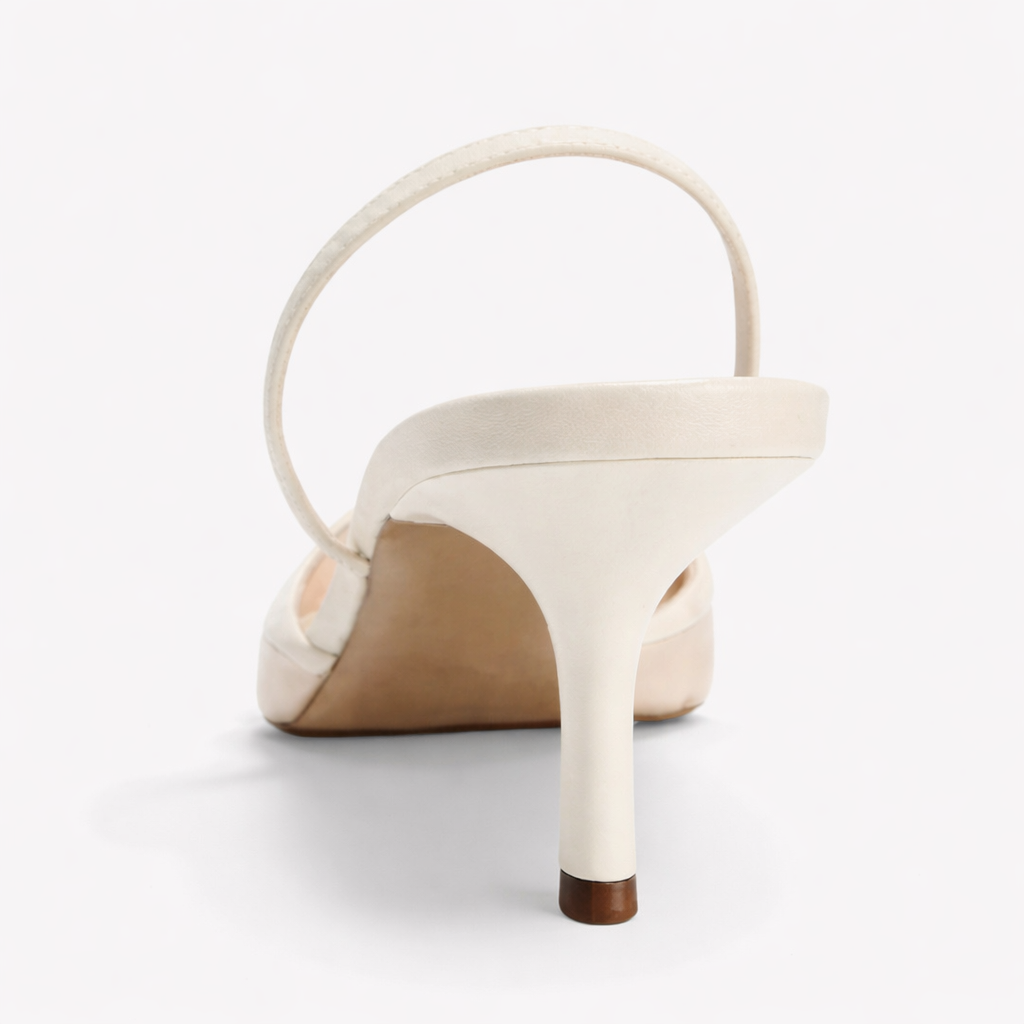 Mules Femme en Mesh Brodé Fleuri - Bout Pointu, Talon Fin