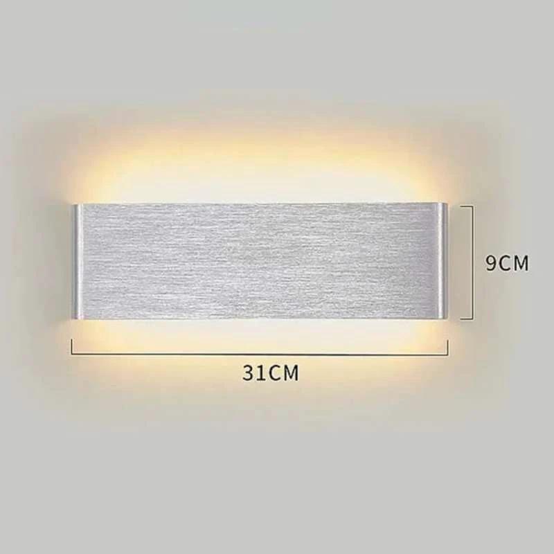 LYST - Minimalist Aluminium LED Wall Light with Up and Down Lighting for Bedroom, silver brushed aluminium wall lamp