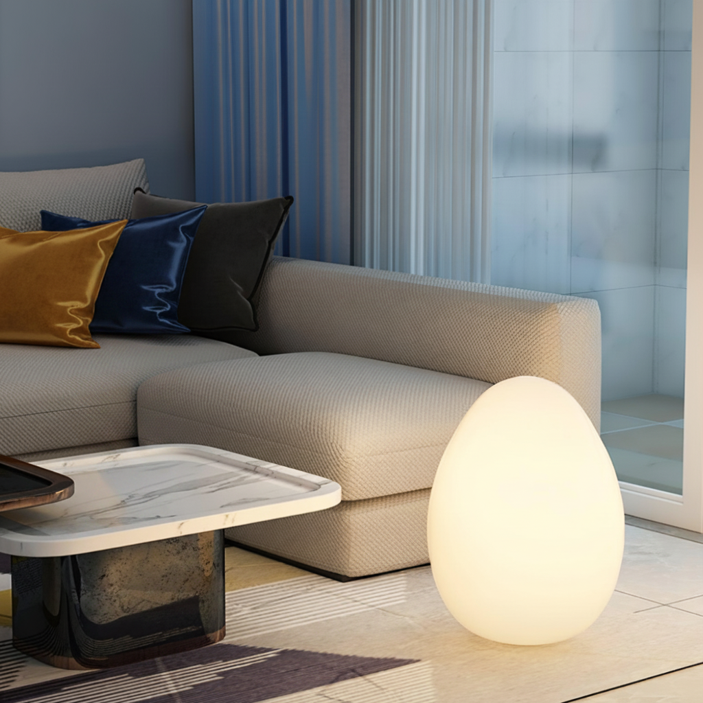 Lampadaire LED Ovale Minimaliste - Lumière d'Ambiance 3 Tons