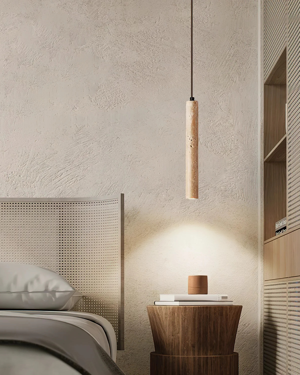 Plafonnier LED Minimaliste en Travertin