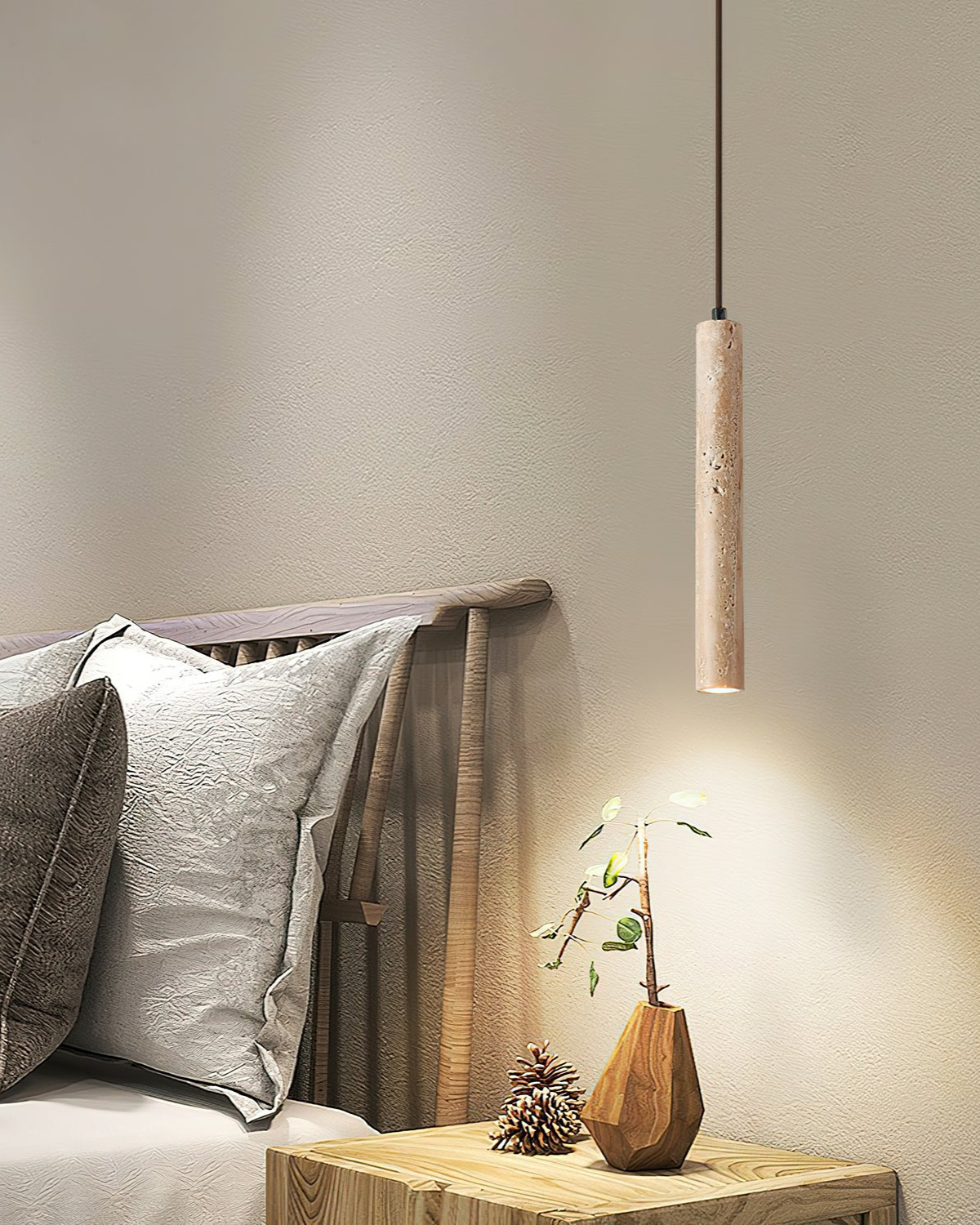 Plafonnier LED Minimaliste en Travertin