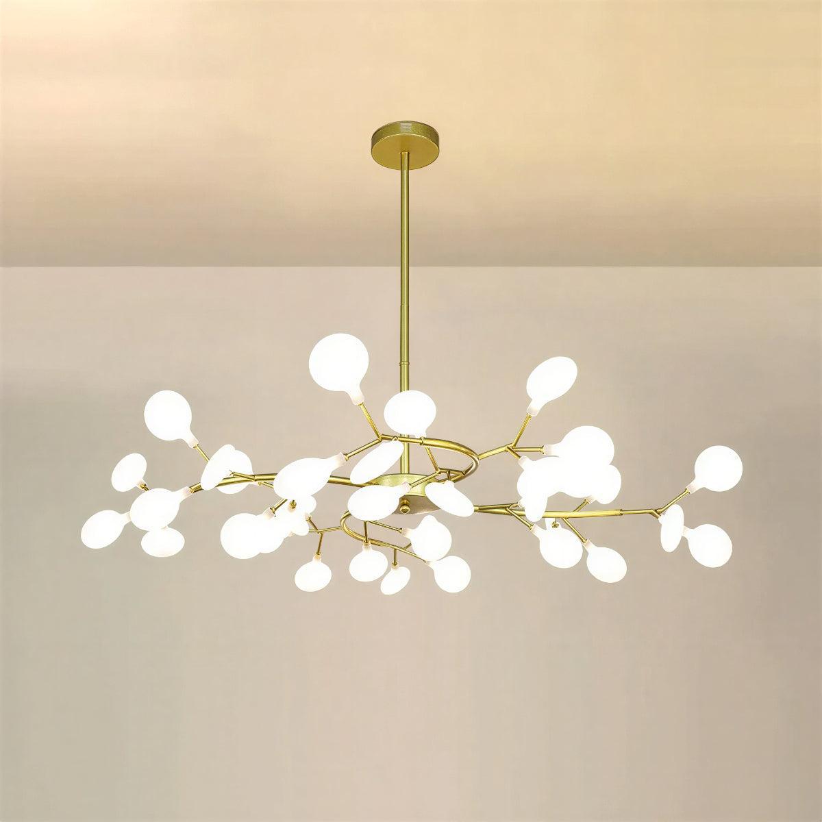 Lustre Plafonnier Multi-Têtes Style Luciole en Métal et Acrylique