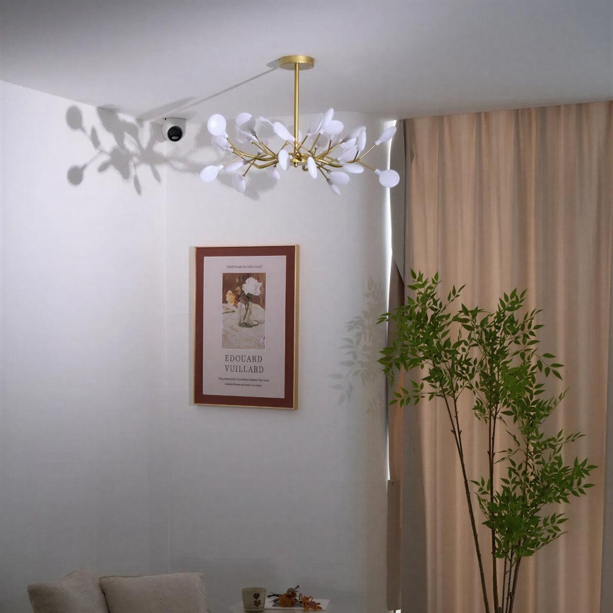 Lustre Plafonnier Multi-Têtes Style Luciole en Métal et Acrylique