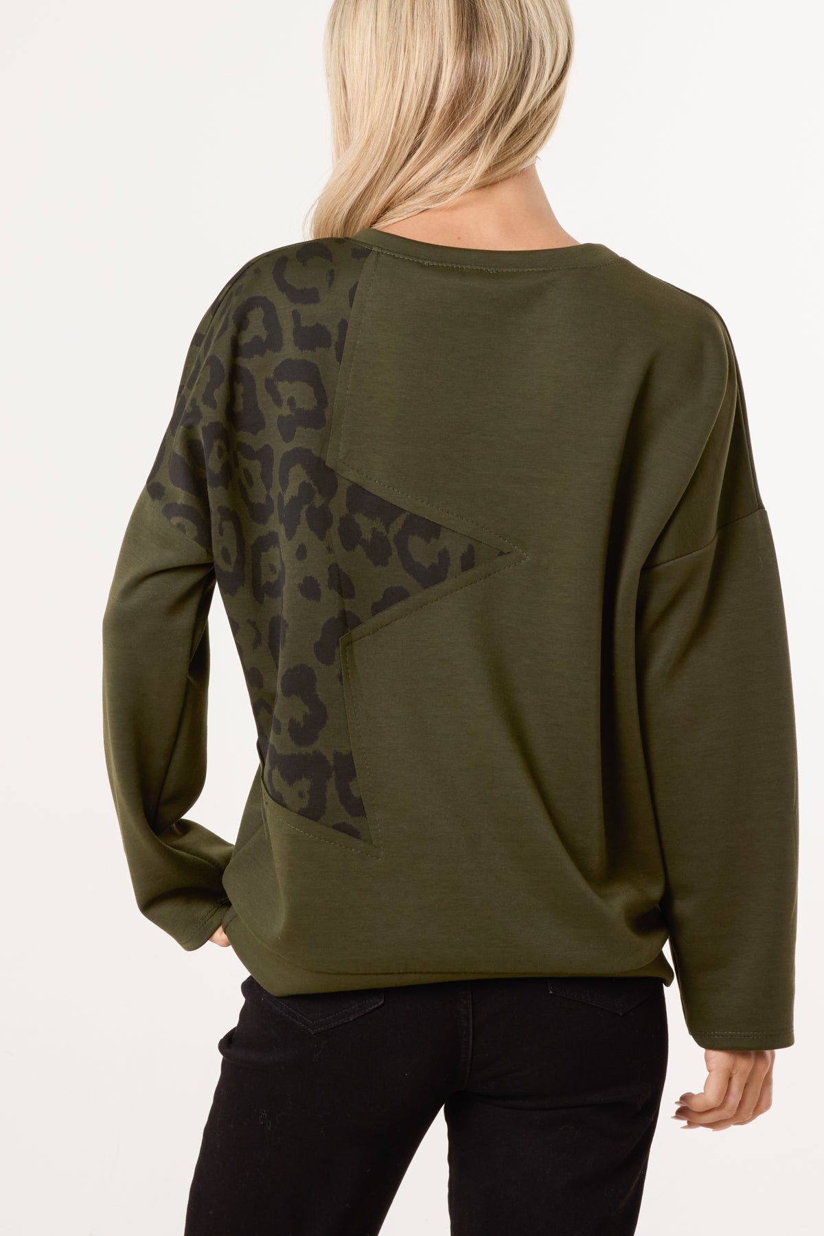 Pull Femme Imprimé Léopard Étoile Clouté - Maille Extensible