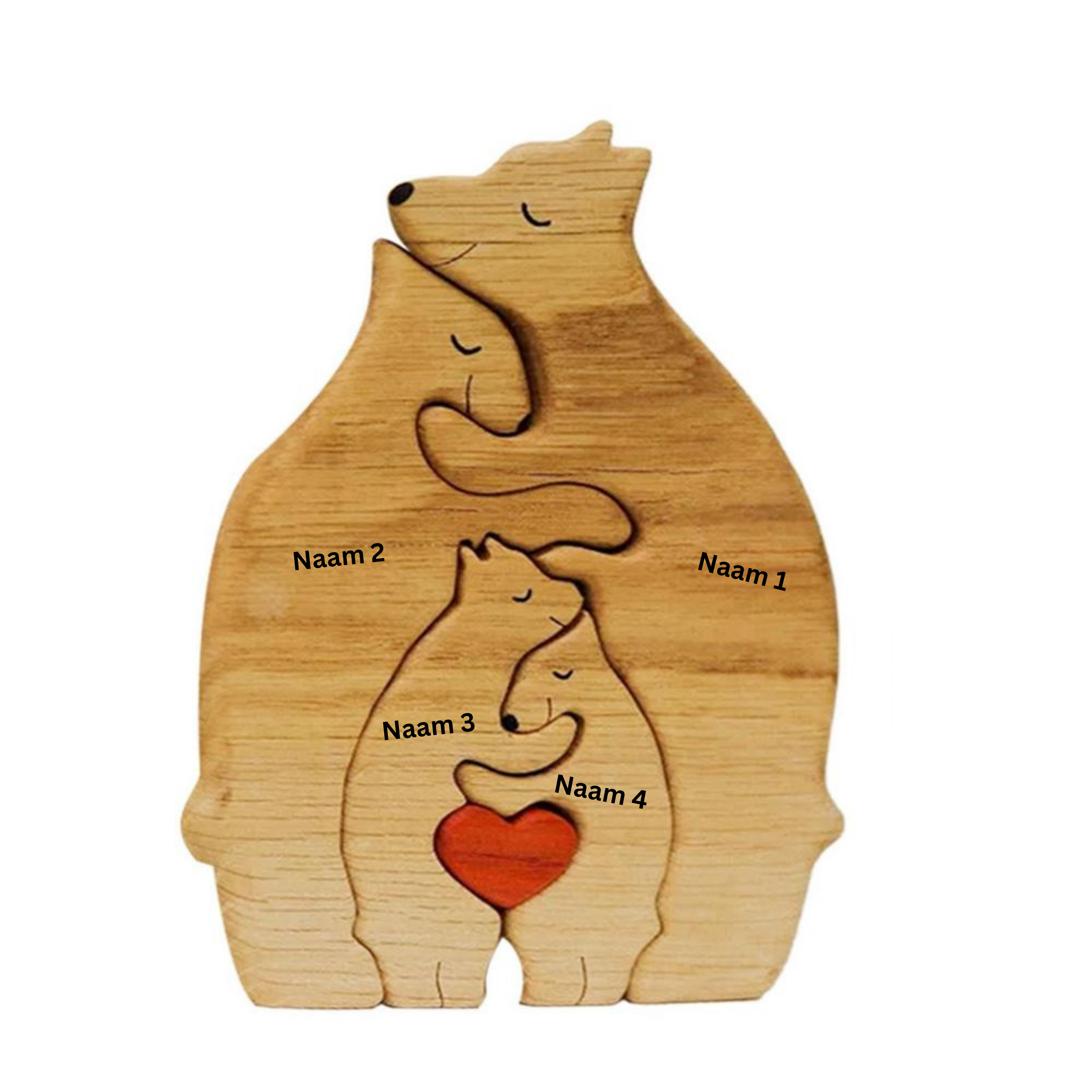 Figurines en Bois de Famille – Personnalisables, Décoration en Bois Naturel pour Salon ou Cadeau