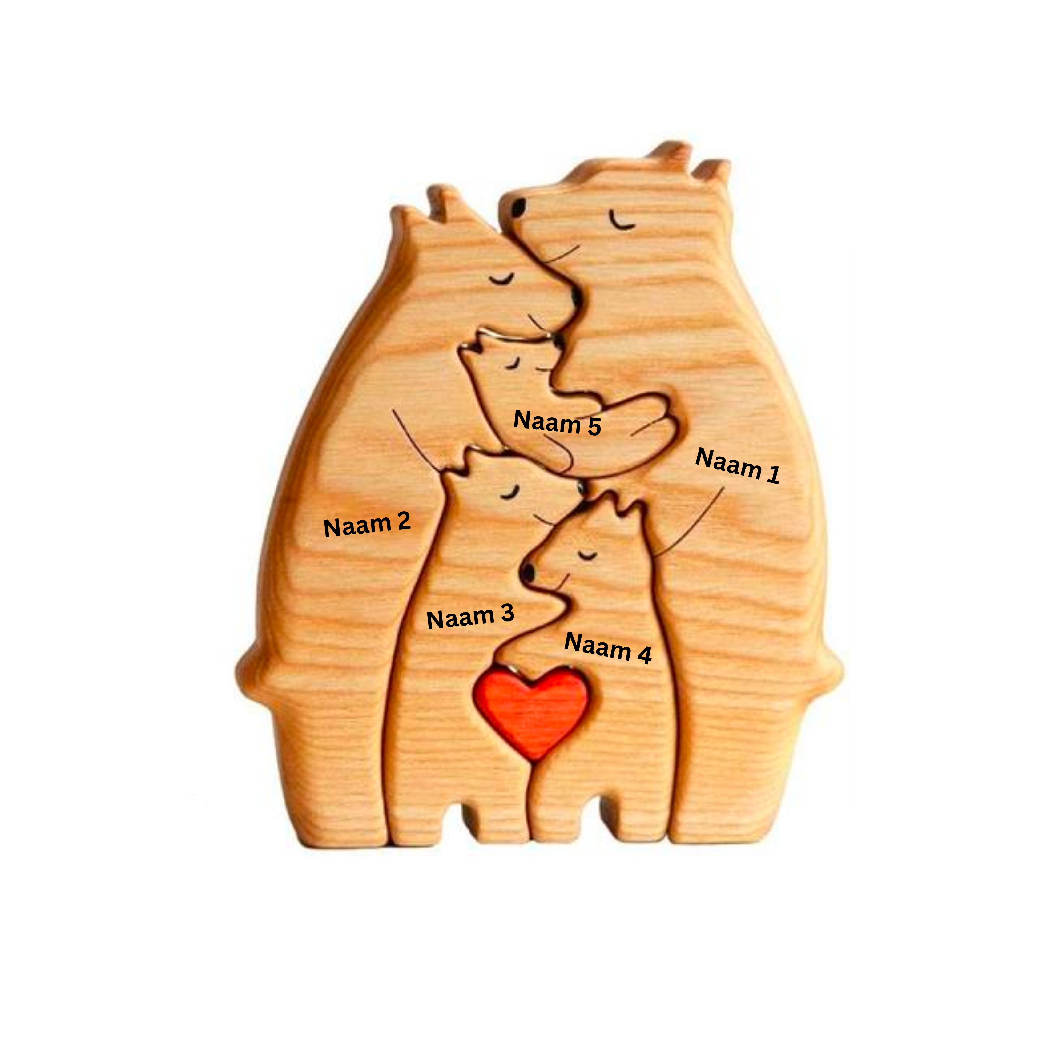 Figurines en Bois de Famille – Personnalisables, Décoration en Bois Naturel pour Salon ou Cadeau