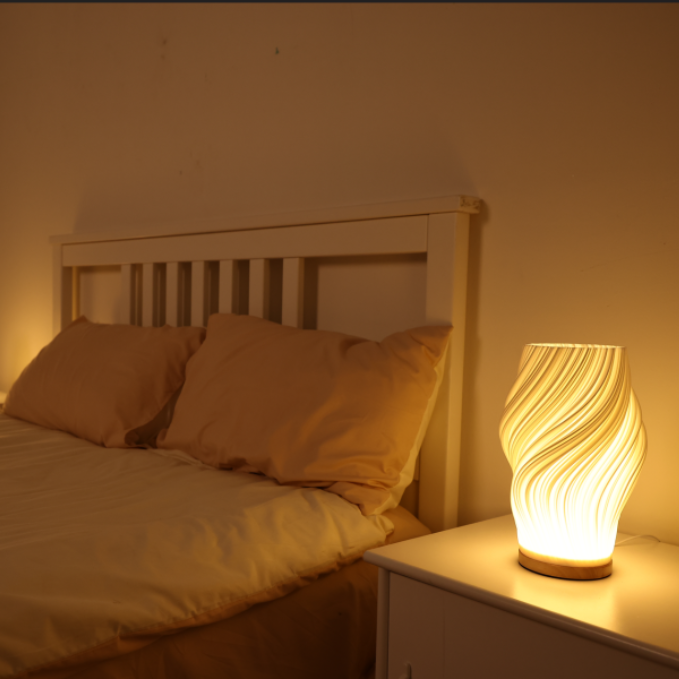 Lampe de Table LED Sculpturale Dimmable au Design Vague