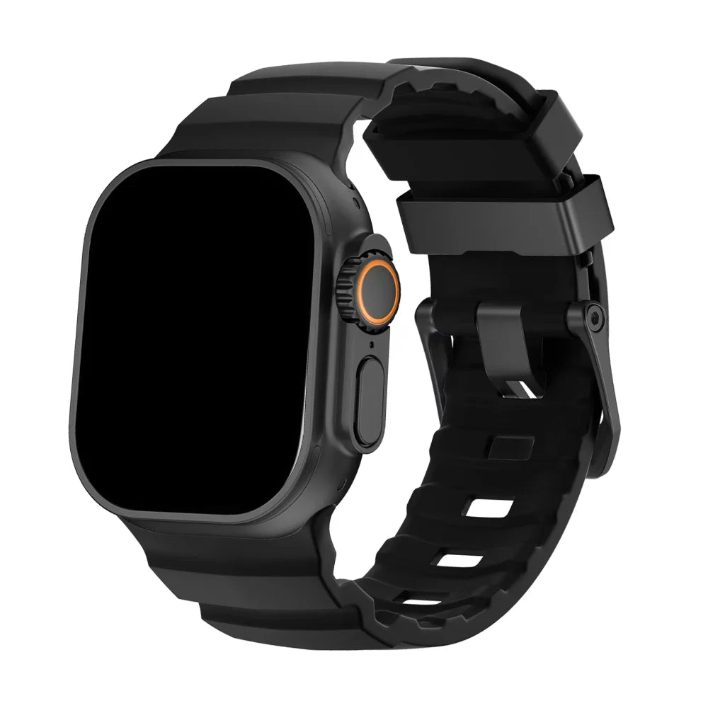 Bracelet Apple Watch en Silicone - Boucle Titane 44/45/46/49mm