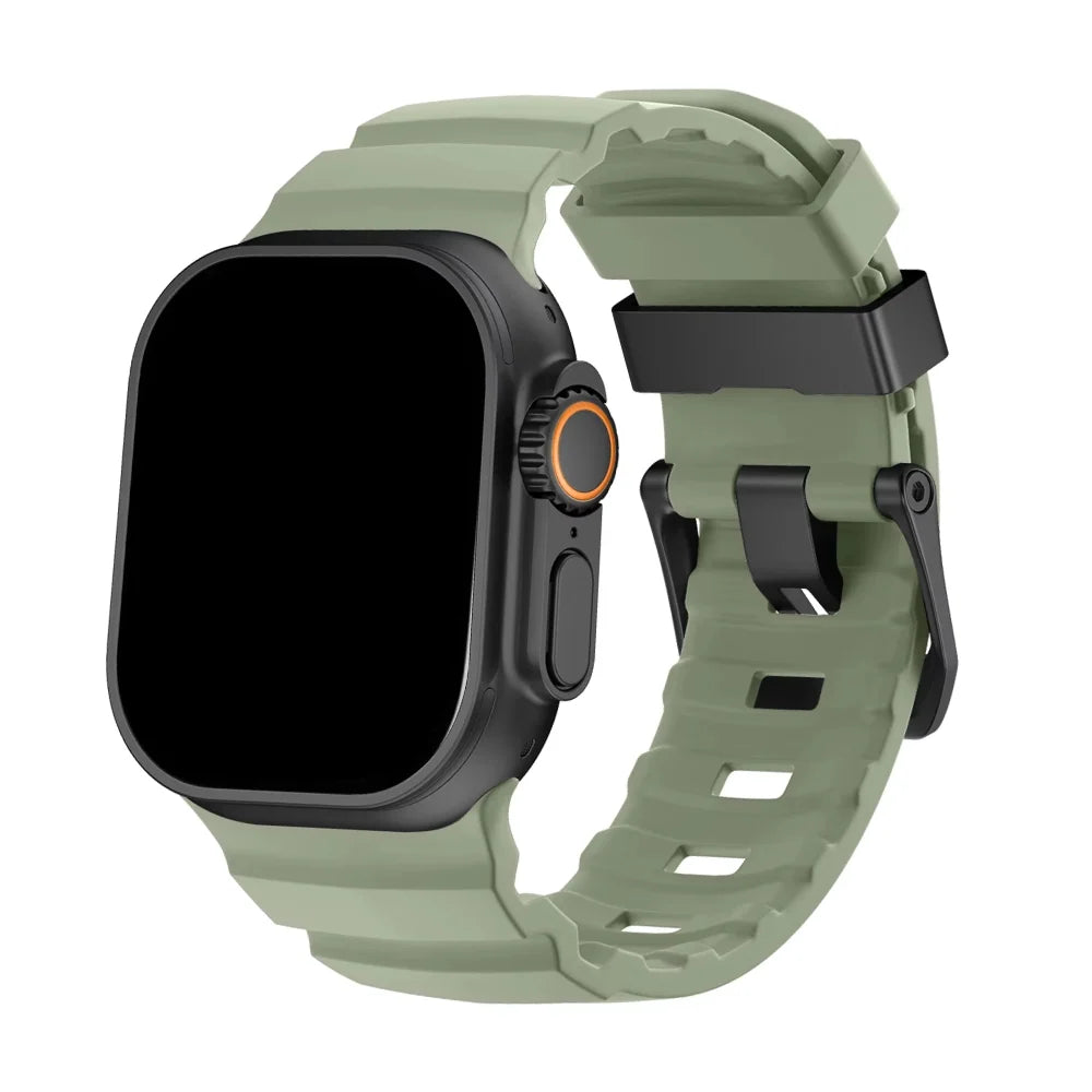 Bracelet Apple Watch en Silicone - Boucle Titane 44/45/46/49mm