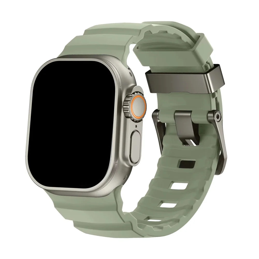 Bracelet Apple Watch en Silicone - Boucle Titane 44/45/46/49mm