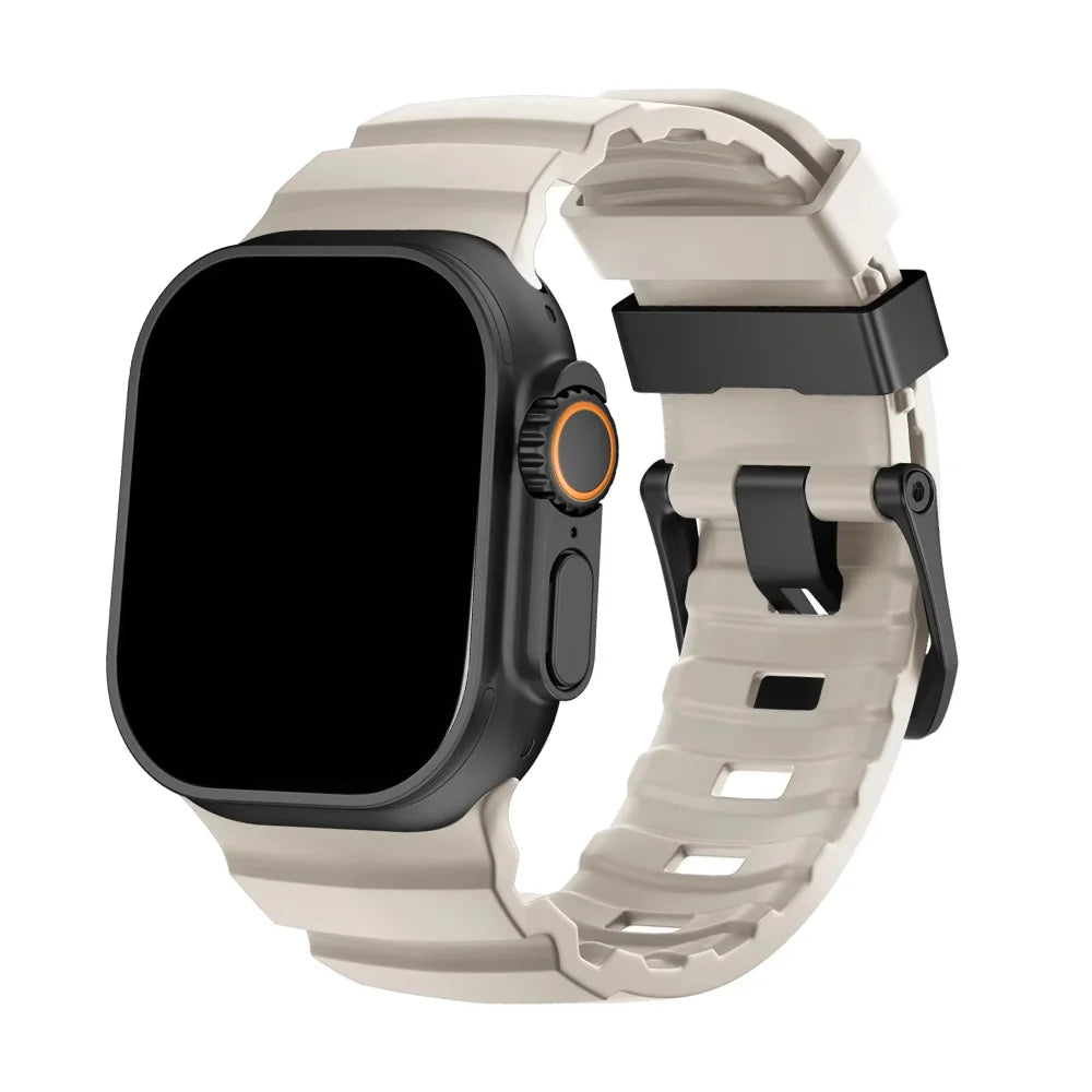 Bracelet Apple Watch en Silicone - Boucle Titane 44/45/46/49mm