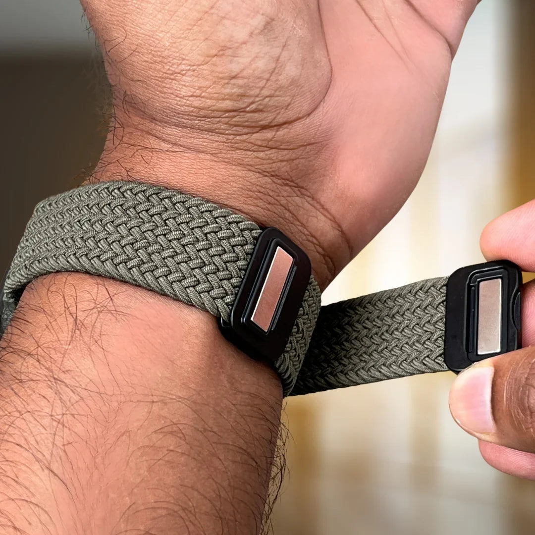 Bracelet Tissé Extensible pour Apple Watch - Boucle Ajustable