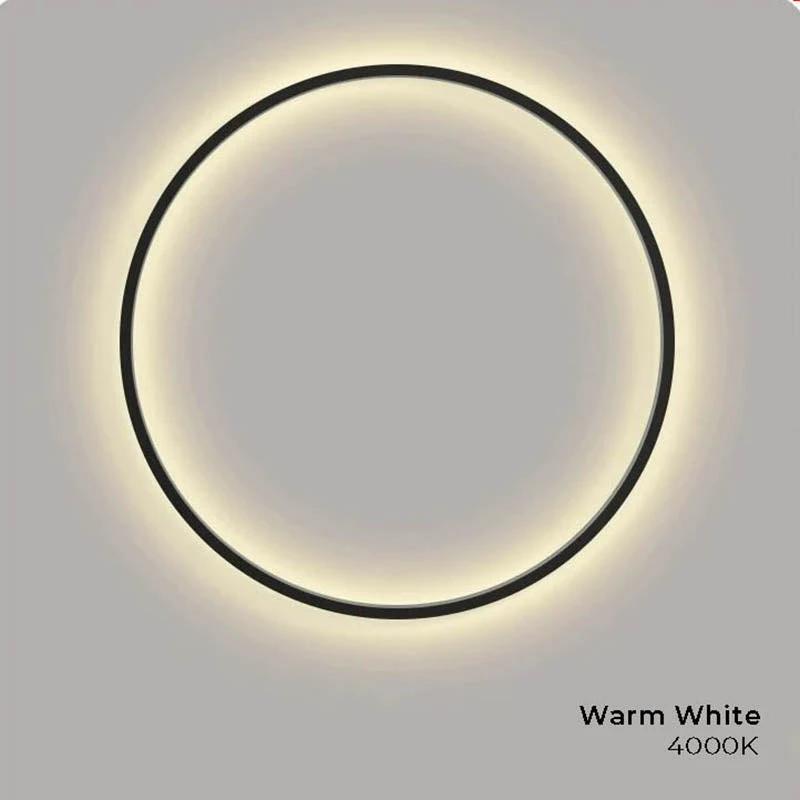 KRETS – Ring LED Wall Lamp, Modern Nordic USB Wall Sconce, circular wall light mounted on wall emitting warm white glow