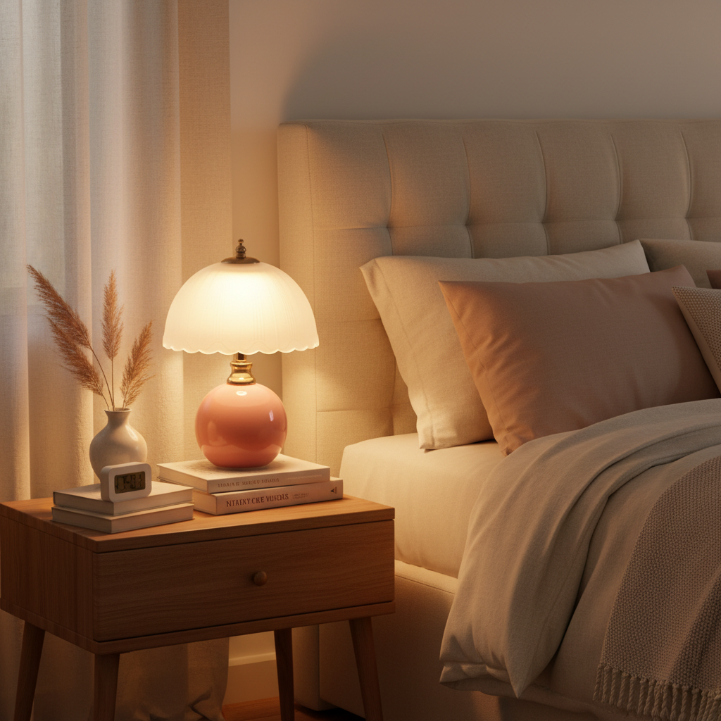 Nordic Style Half Dome Table Lamp with Ceramic and Glass Shade – Modern Bedside or Desk Lamp for Bedroom 11