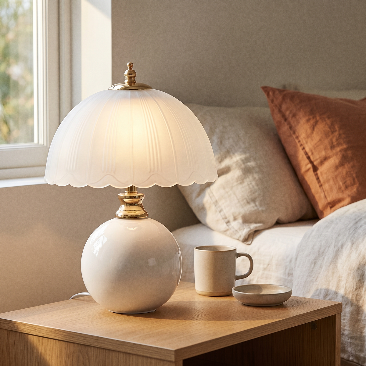 Nordic Style Half Dome Table Lamp with Ceramic and Glass Shade – Modern Bedside or Desk Lamp for Bedroom 17
