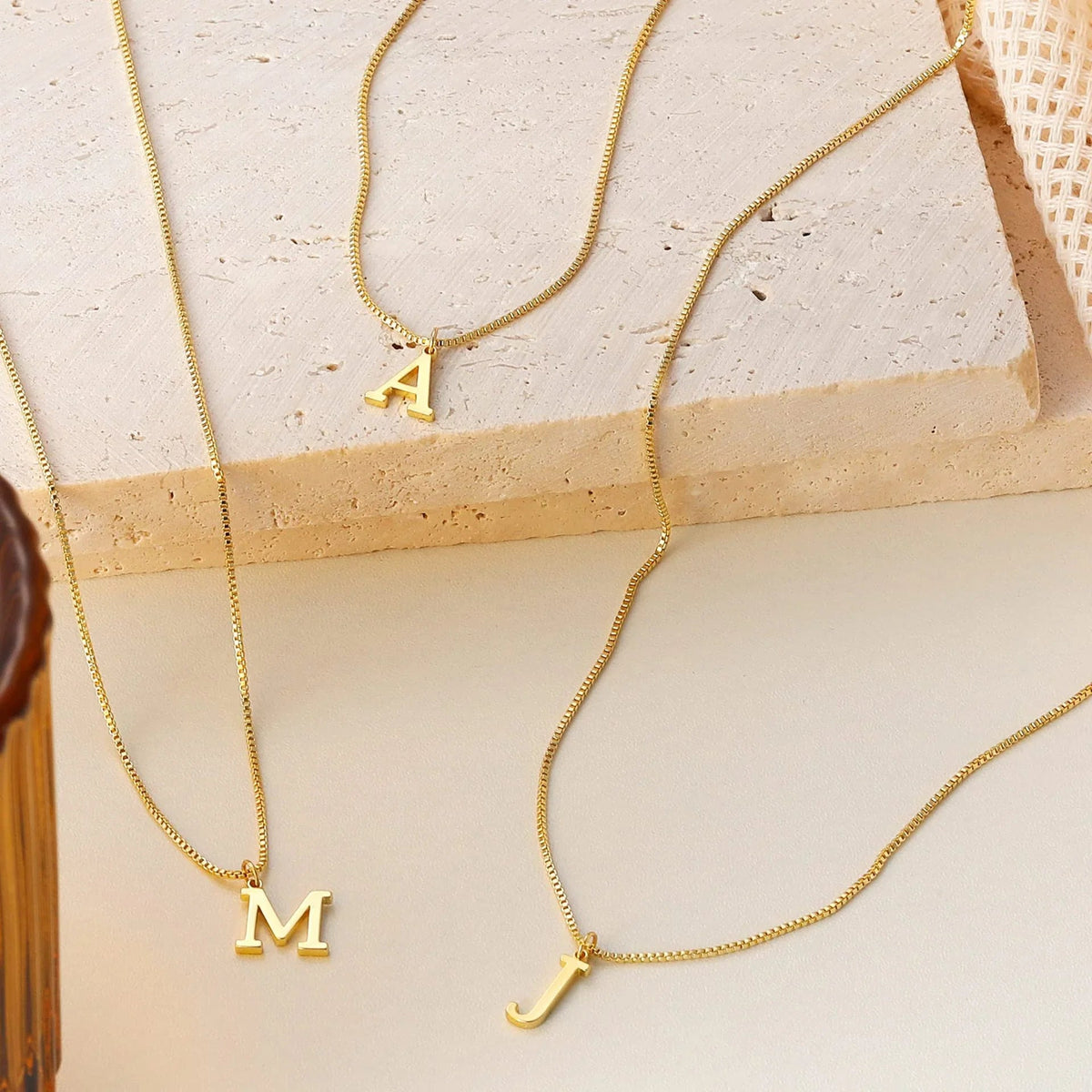 Collier Pendentif Lettre Initiale Plaqué Or