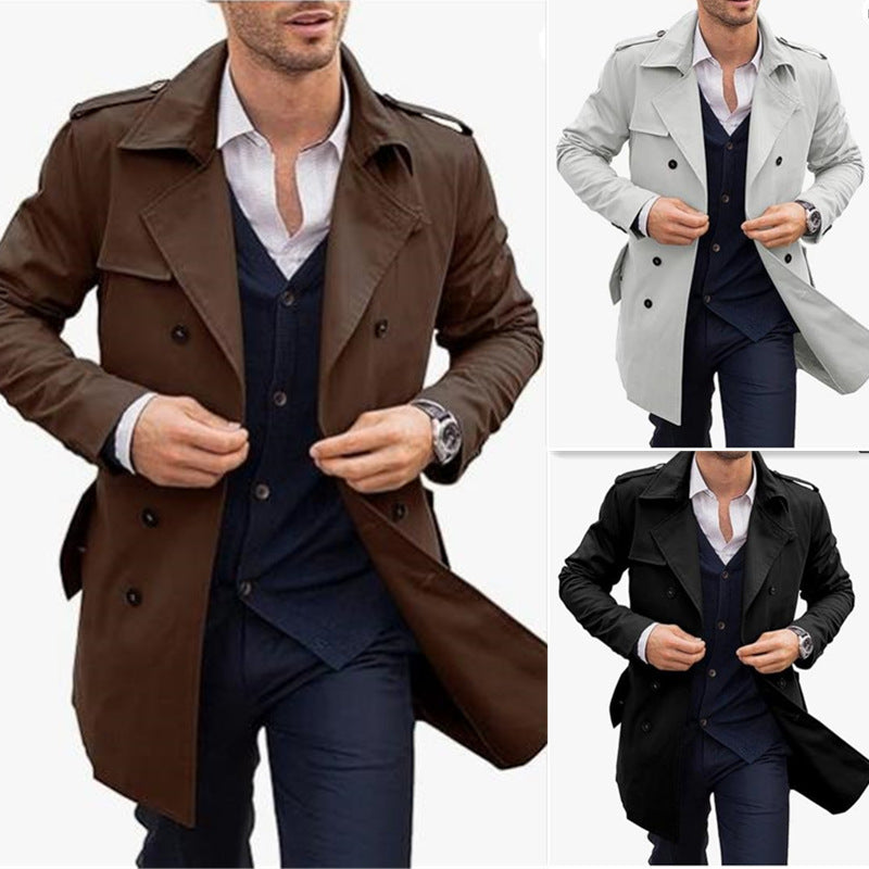 Manteau Homme Trench Croisé Coupe Ajustée