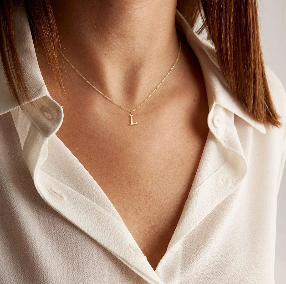 Collier Pendentif Lettre Initiale Plaqué Or