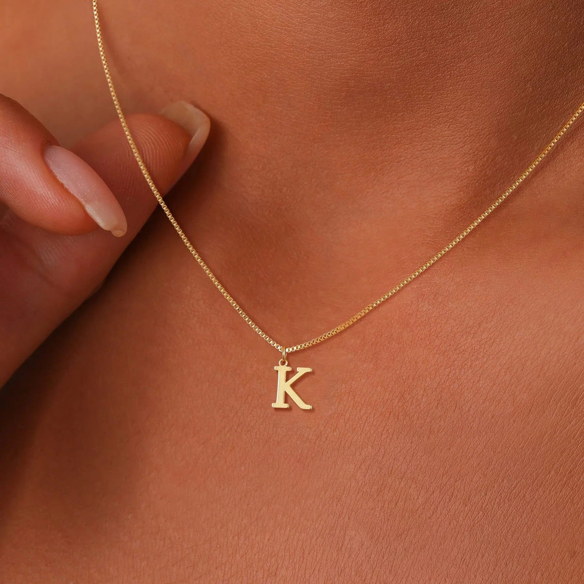 Collier Pendentif Lettre Initiale Plaqué Or